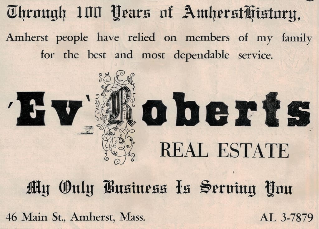 EV Roberts newspaper advertisement